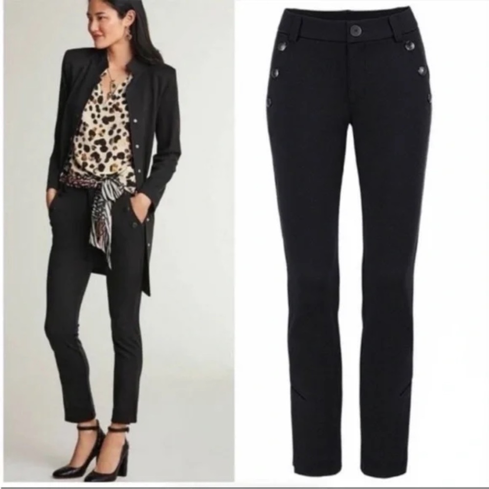 Size: 8 NWT CAbi Maestro Trouser Ankle Pants Ponte Knit Black Stretch #3922